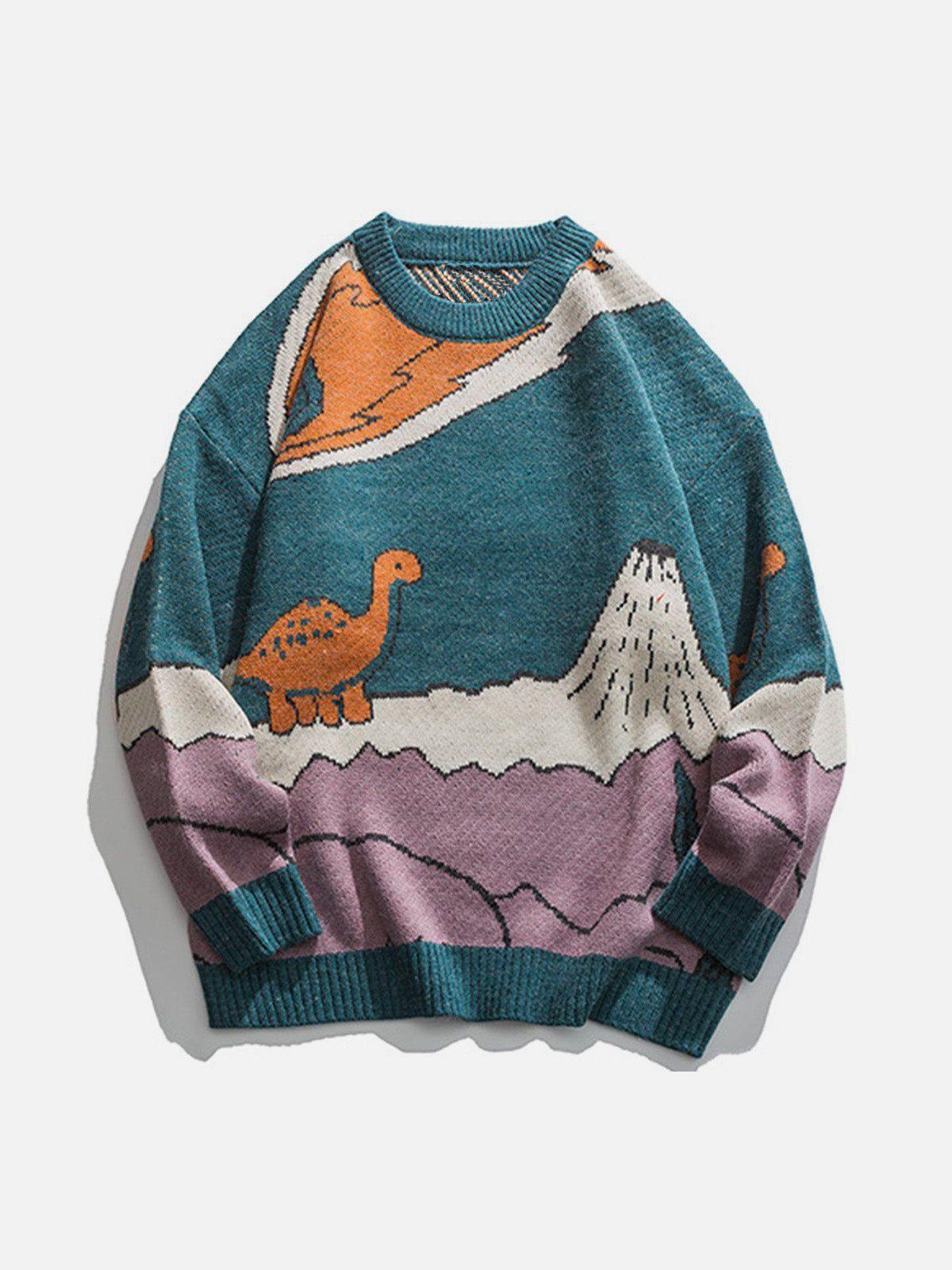 Cartoon Little Dinosaur Knit Sweater