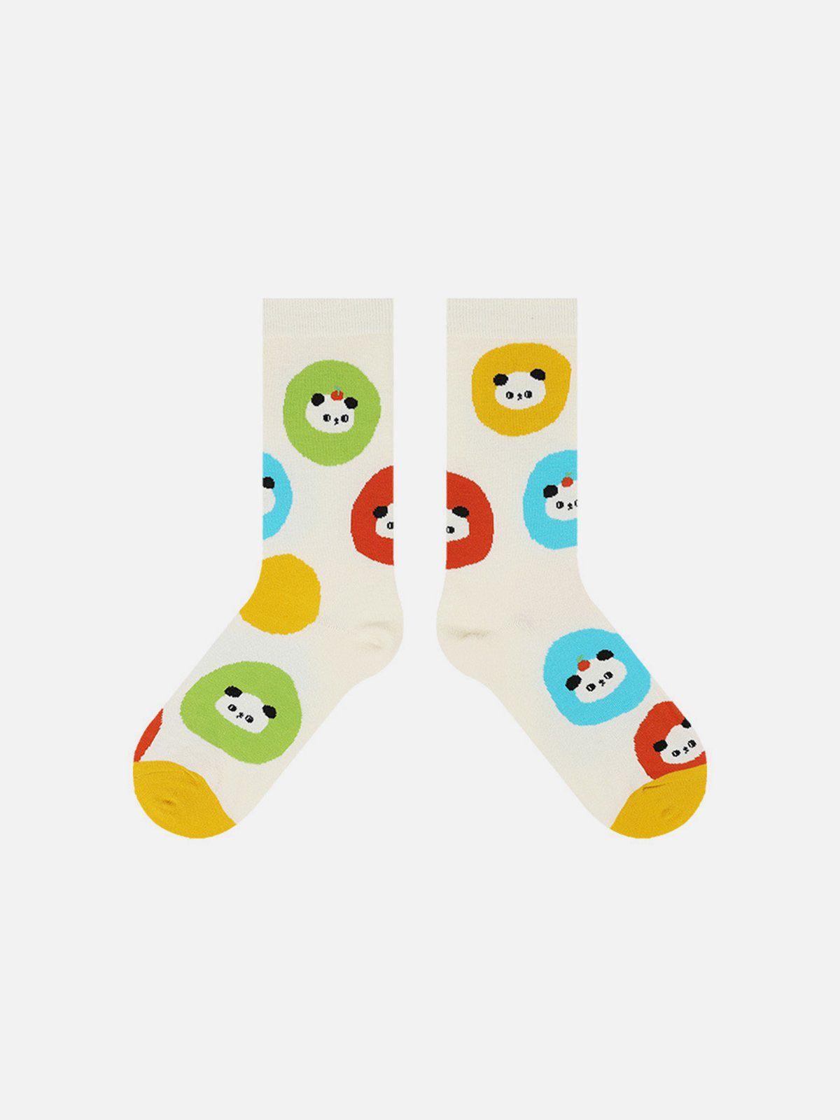 Cartoon Panda Mid-Calf Socks