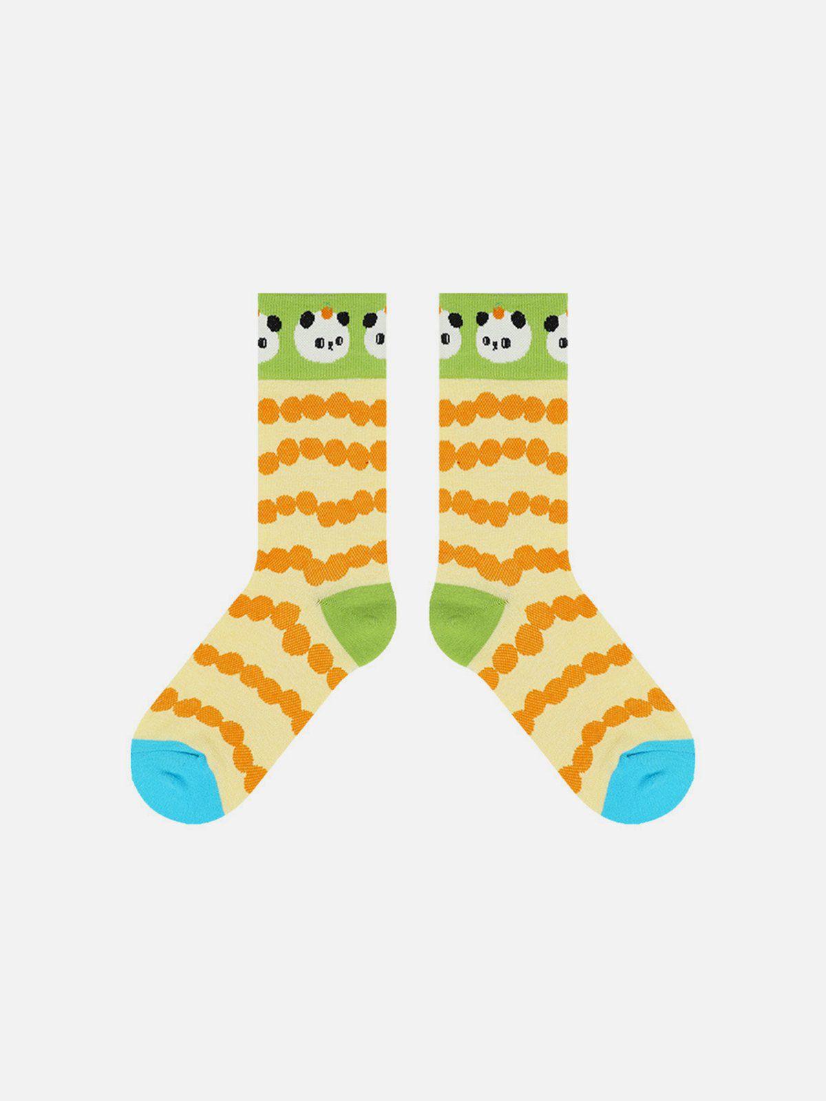 Cartoon Panda Mid-Calf Socks
