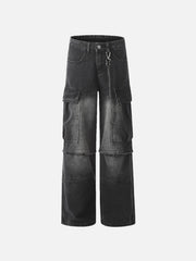 Chain Design Big Pockets Cargo Jeans