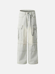 Chain Design Big Pockets Cargo Jeans