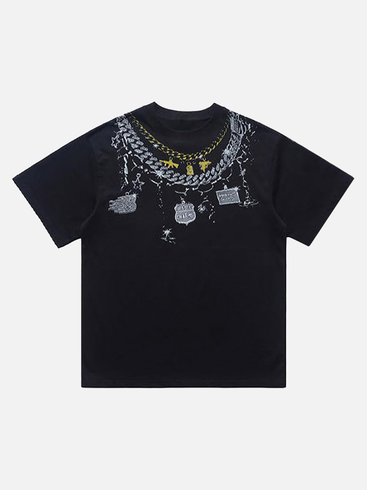Chain Print Crew Neck T-Shirt