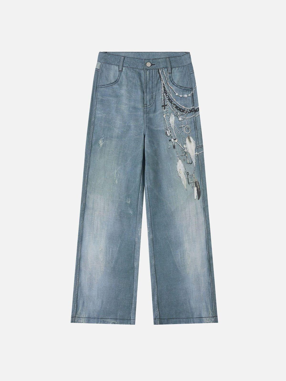 Chains Print Jeans
