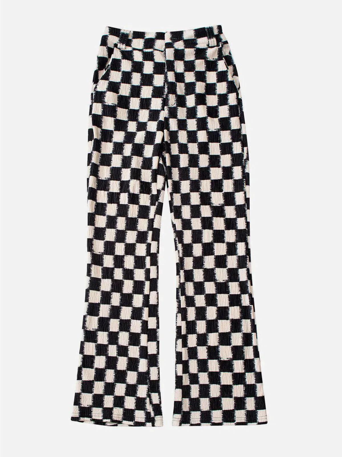 Checkerboard Elastic Horn Pants