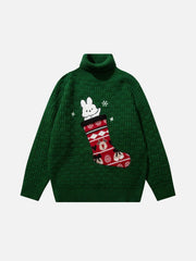Christmas Socks and Rabbit Print Sweater