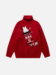 Christmas Socks and Rabbit Print Sweater