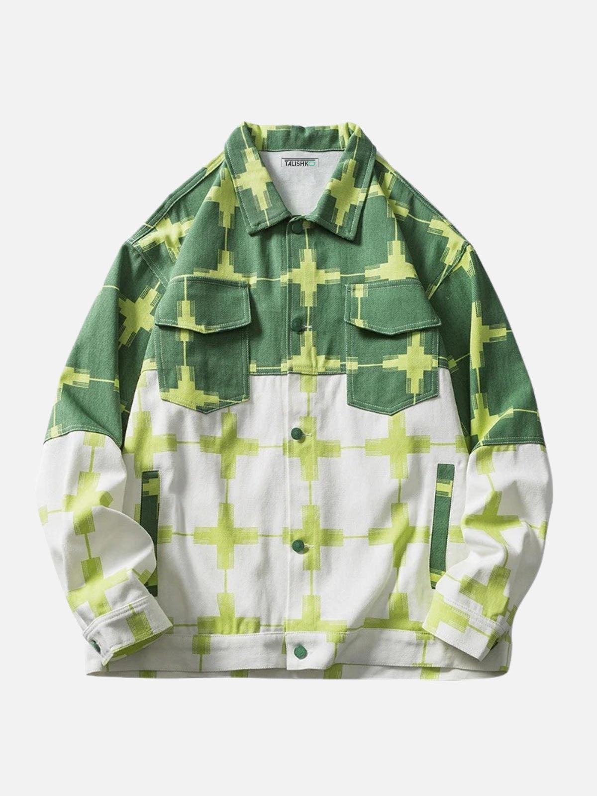 Color Block Patchwork Denim Jacket