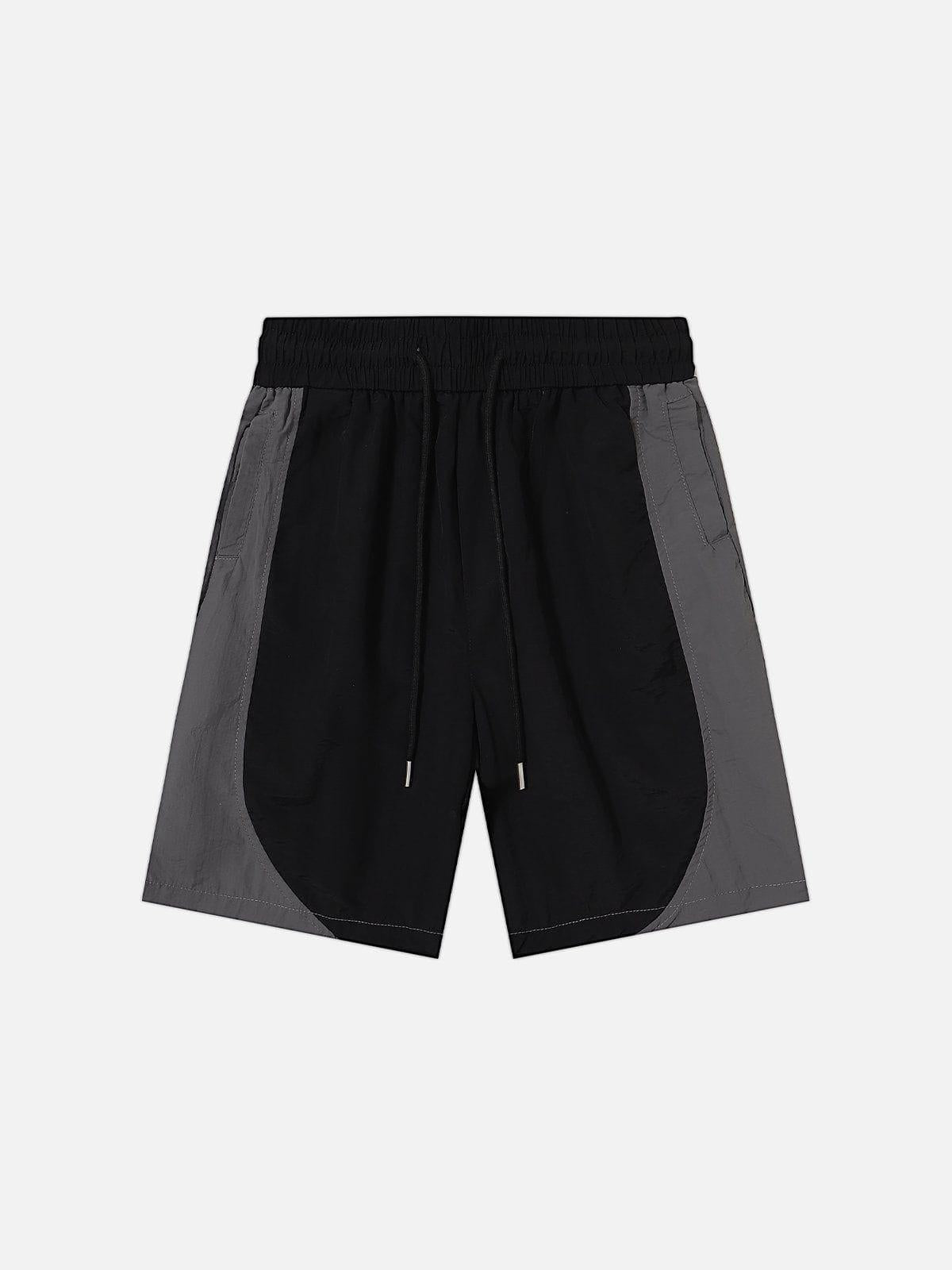 Color Blocking Drawstring Shorts