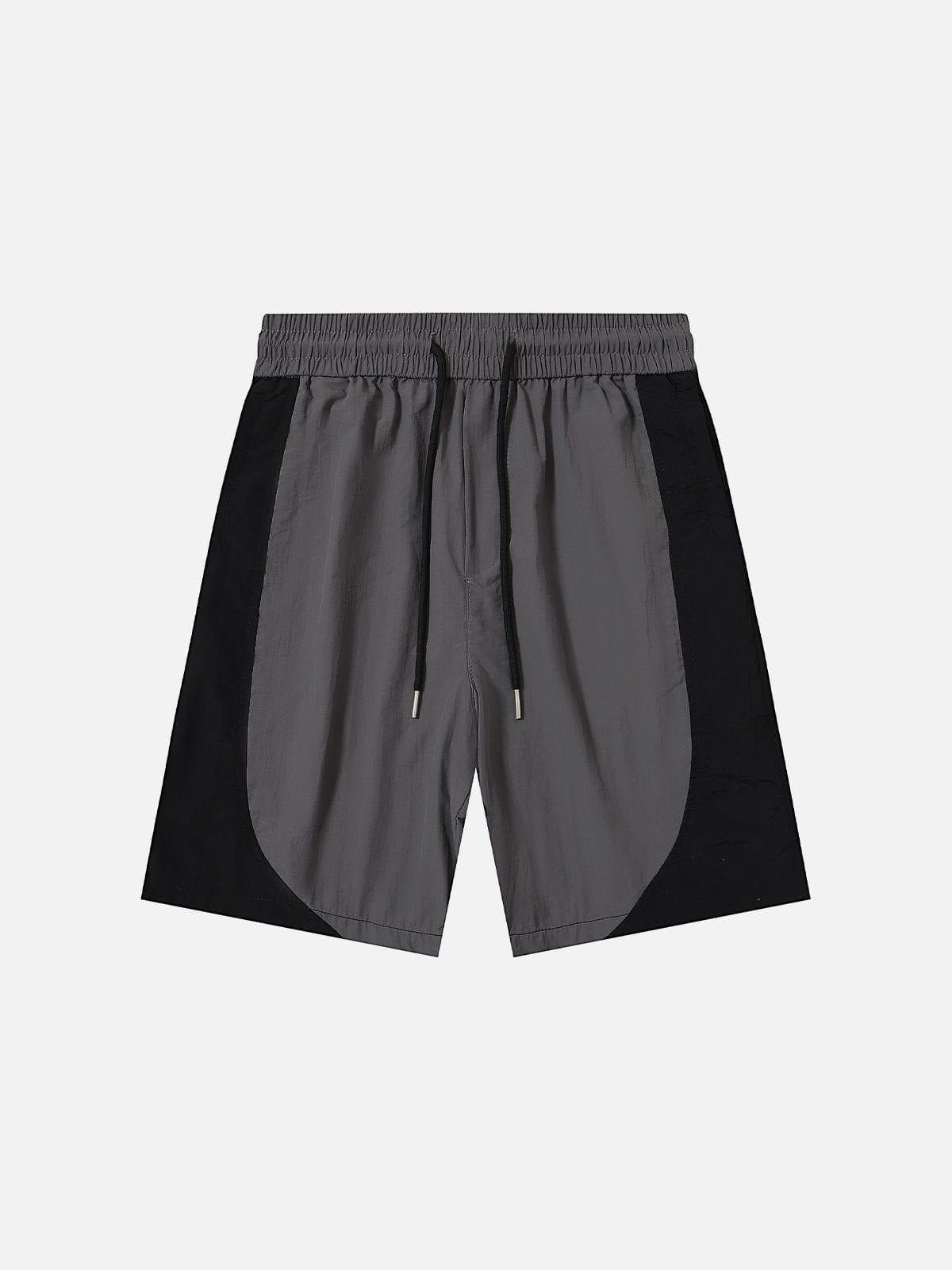 Color Blocking Drawstring Shorts