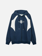 Color Blocking Gothic Letter Hoodie