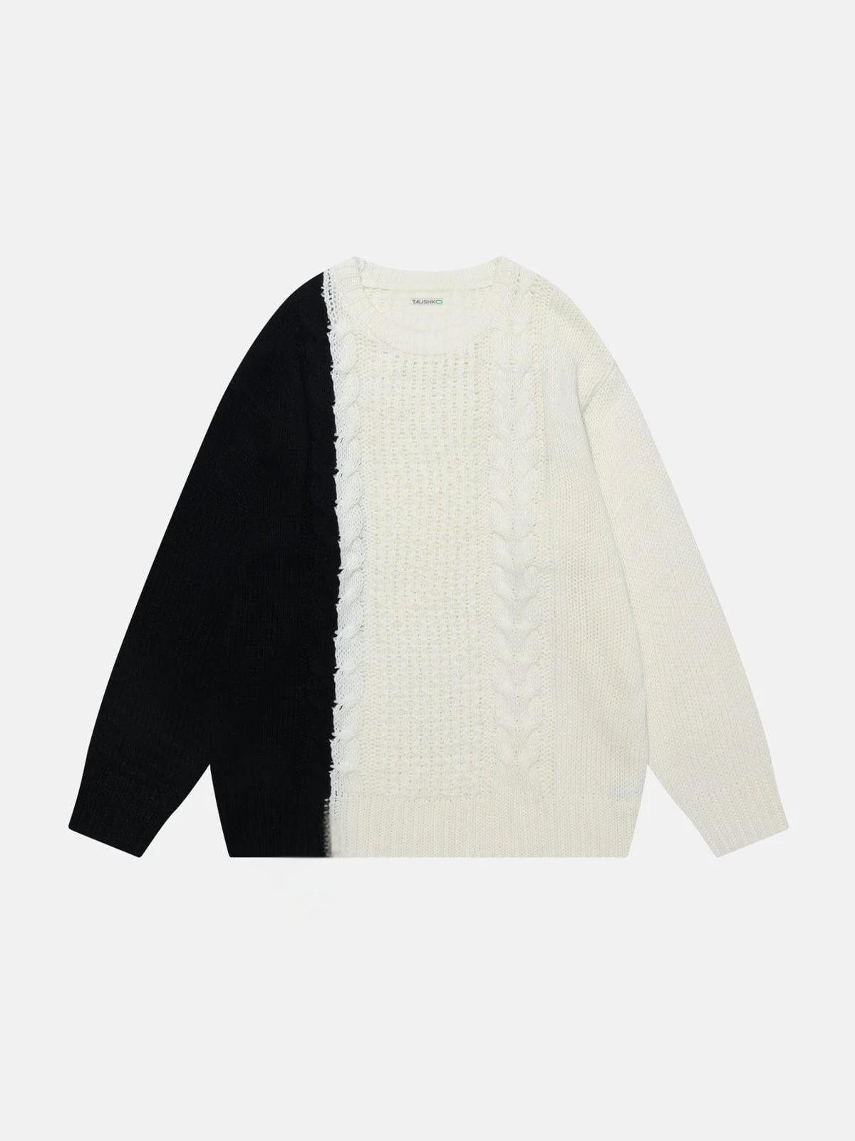 Color Blocking Patchwork Sweater