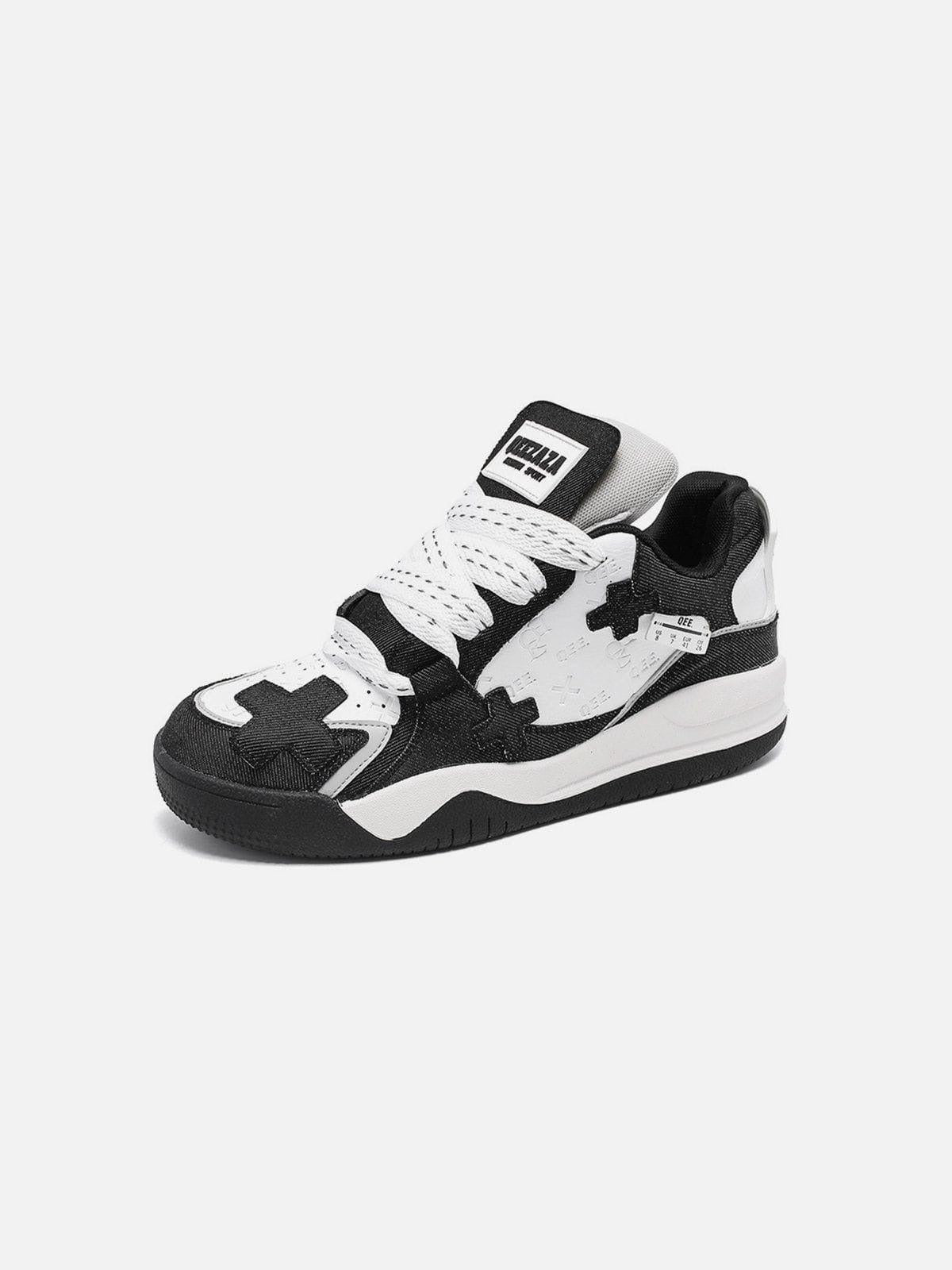 Color Blocking Thick Bottom Skate Shoes