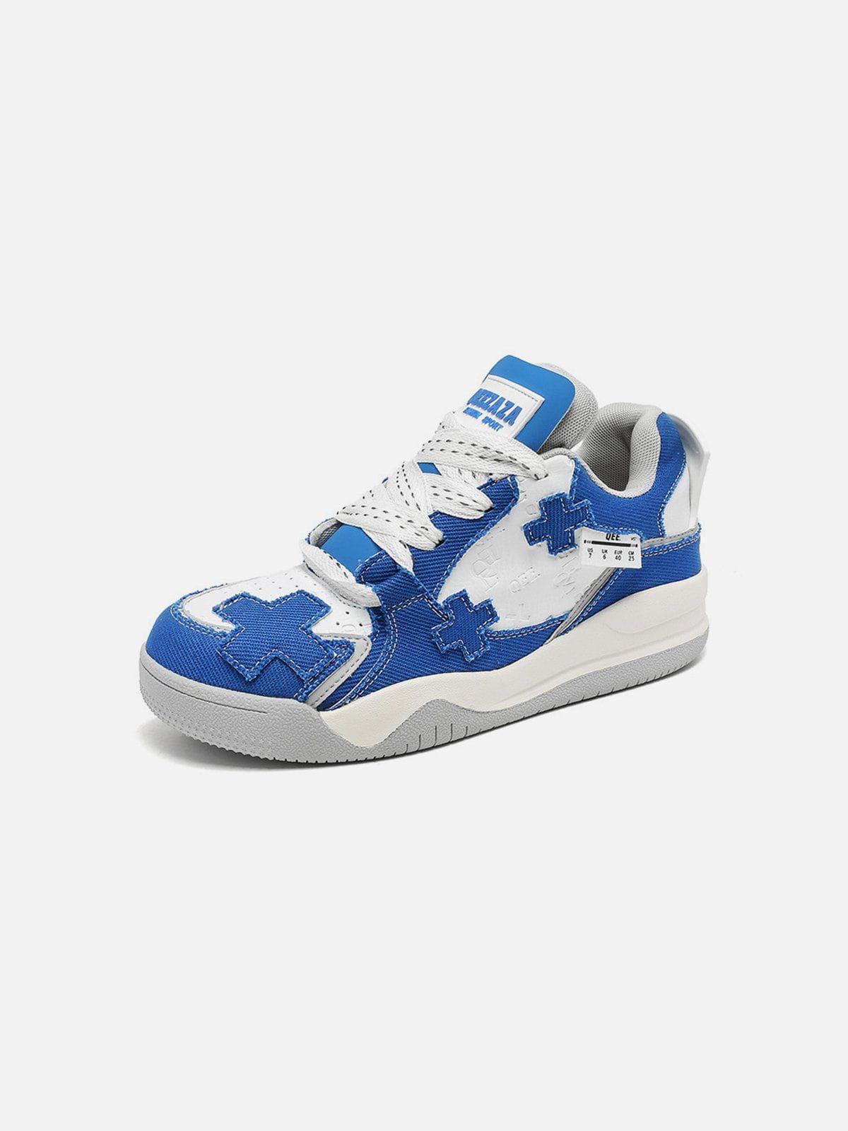 Color Blocking Thick Bottom Skate Shoes