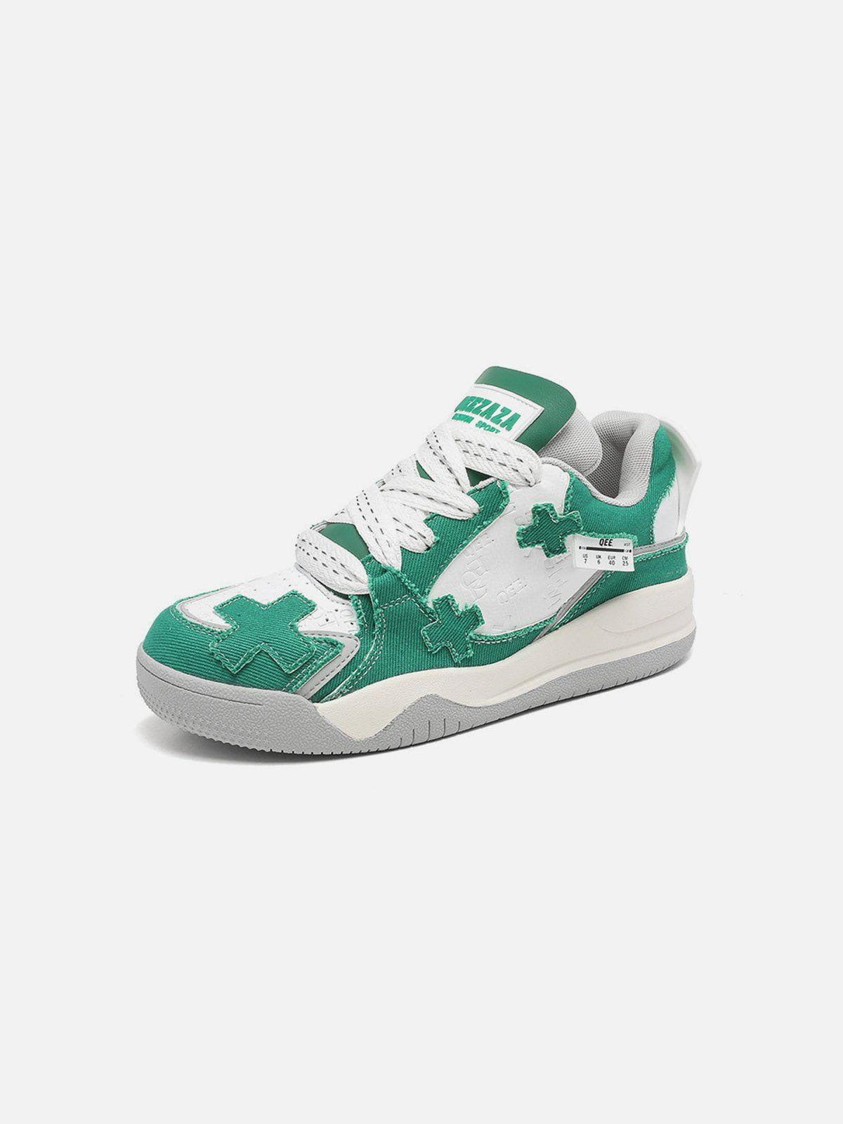Color Blocking Thick Bottom Skate Shoes