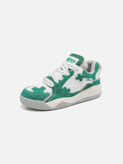 Color Blocking Thick Bottom Skate Shoes