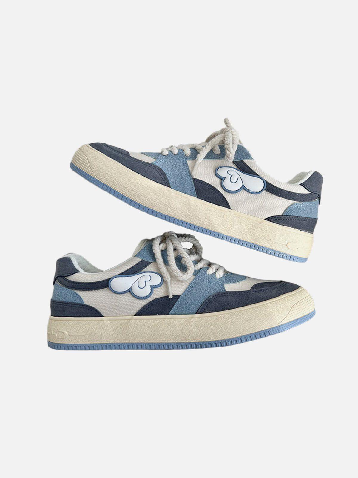 Colorblock Canvas Wings Graphic Casual Shoes
