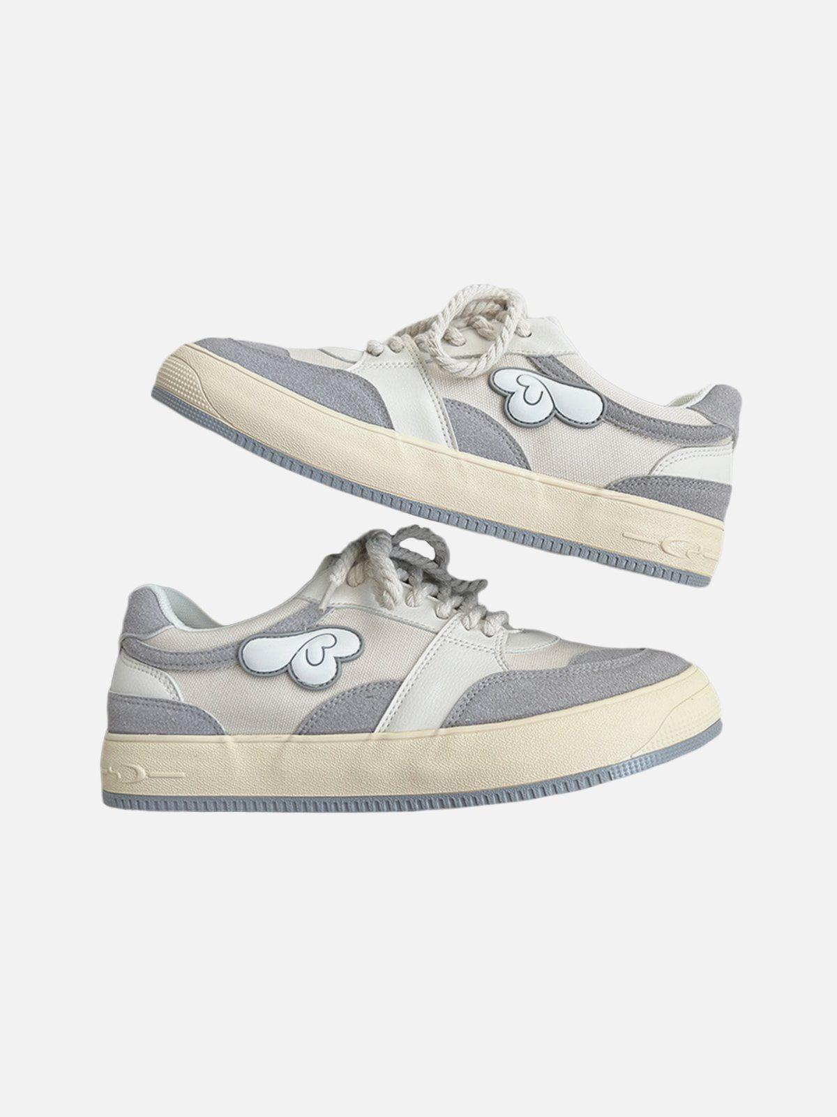 Colorblock Canvas Wings Graphic Casual Shoes