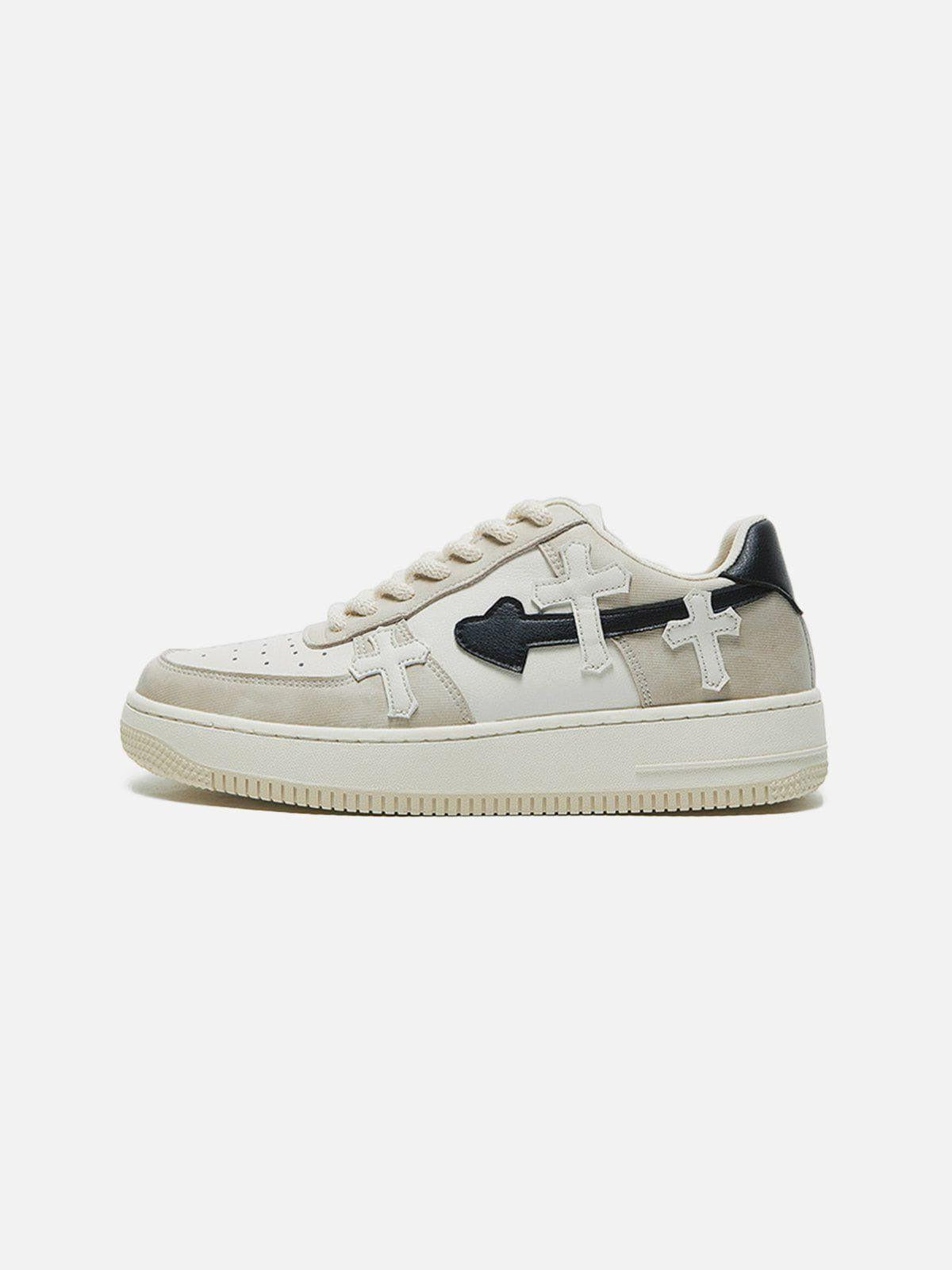 Colorblock Cross Heart Casual Shoes