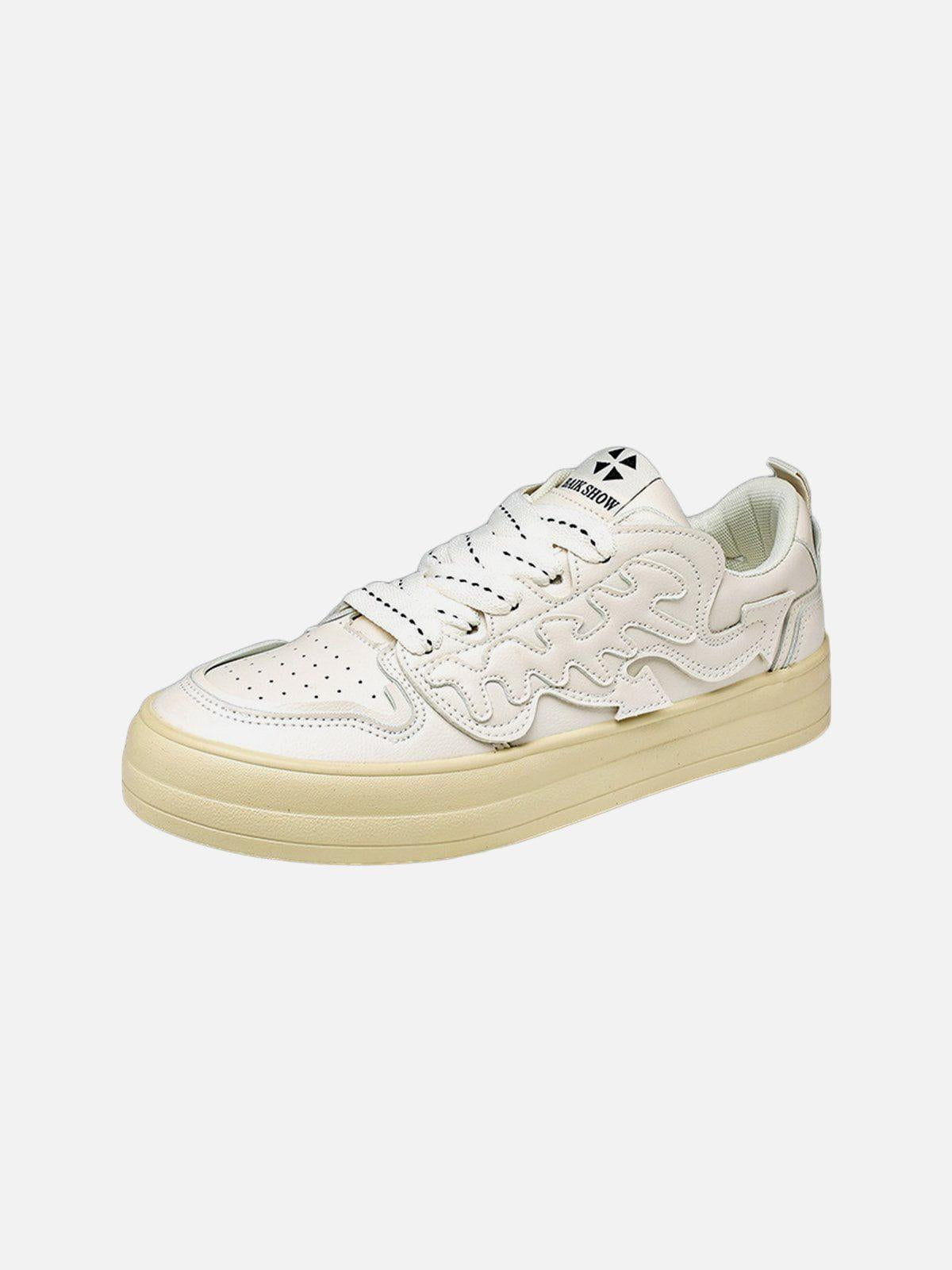 Colorblock Platform Patch Casual Shoes