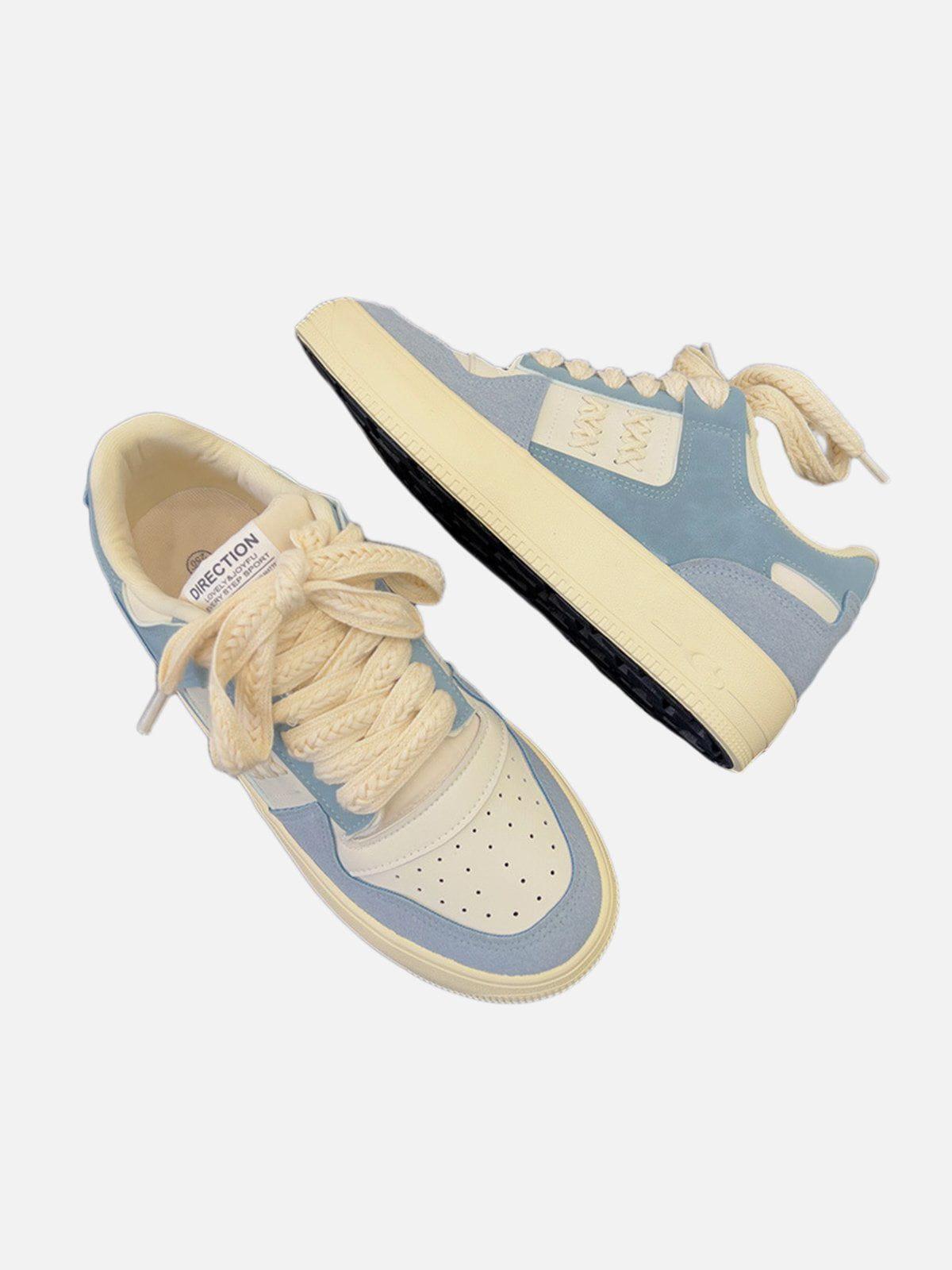 Colorblock Rope Trim Skate Shoes