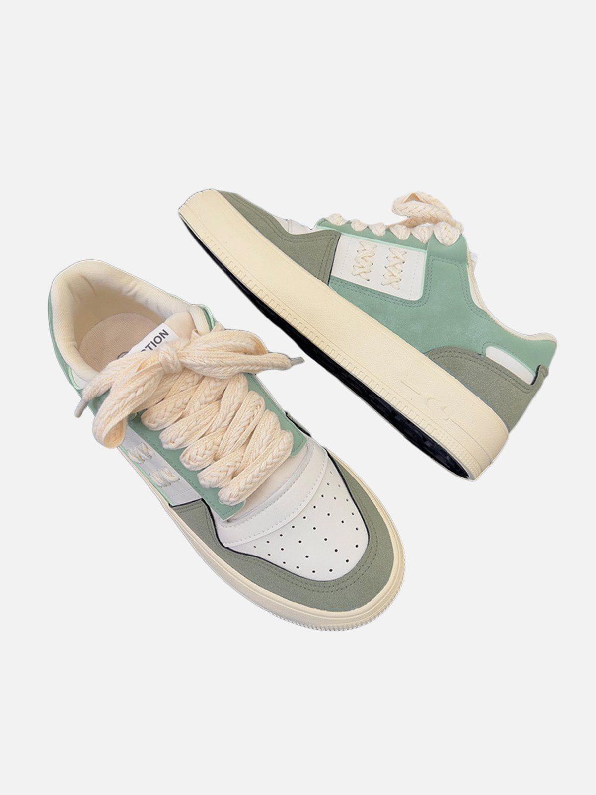 Colorblock Rope Trim Skate Shoes