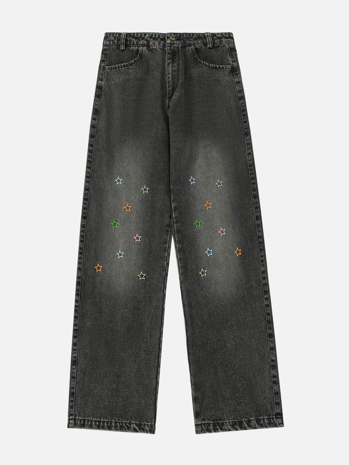 Colorful Star Loose Jeans
