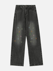 Colorful Star Loose Jeans