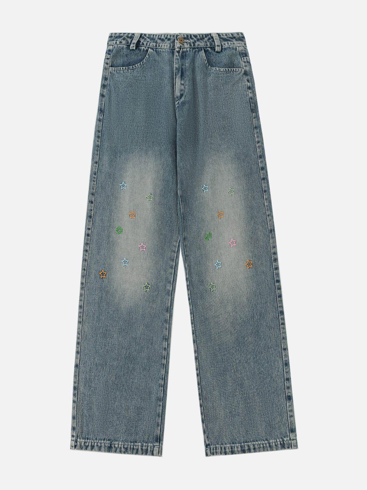 Colorful Star Loose Jeans