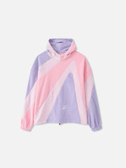 Contrast Color Panel Embroidery Hoodie