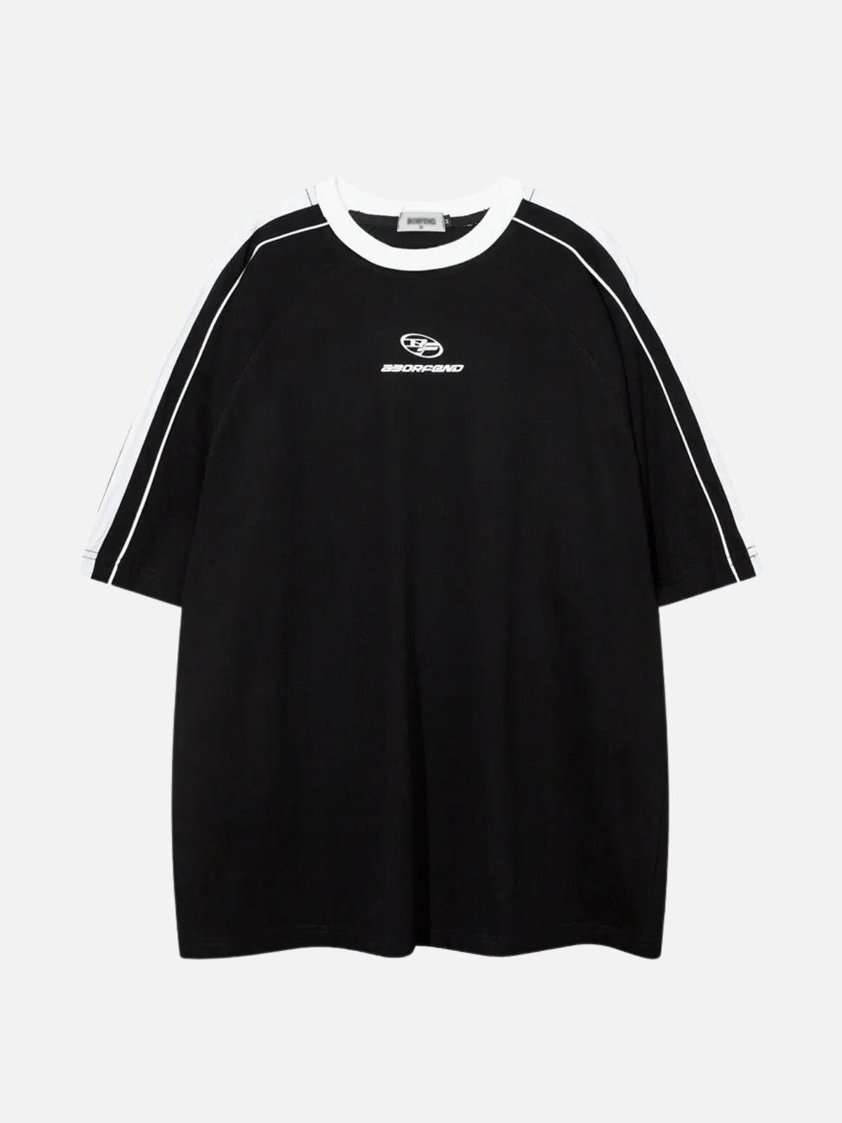 Contrast Paneled Raglan Sleeve Tee