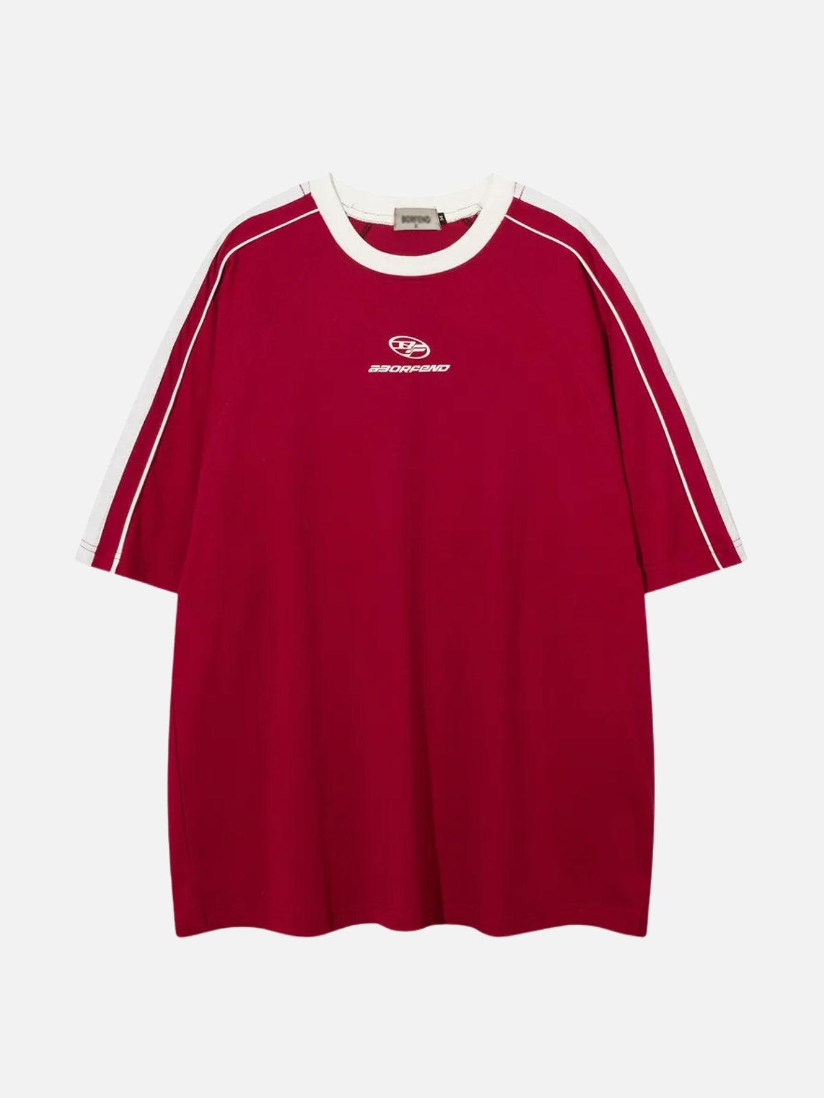 Contrast Paneled Raglan Sleeve Tee
