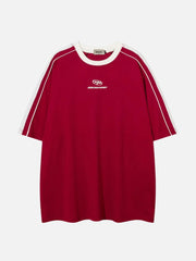 Contrast Paneled Raglan Sleeve Tee
