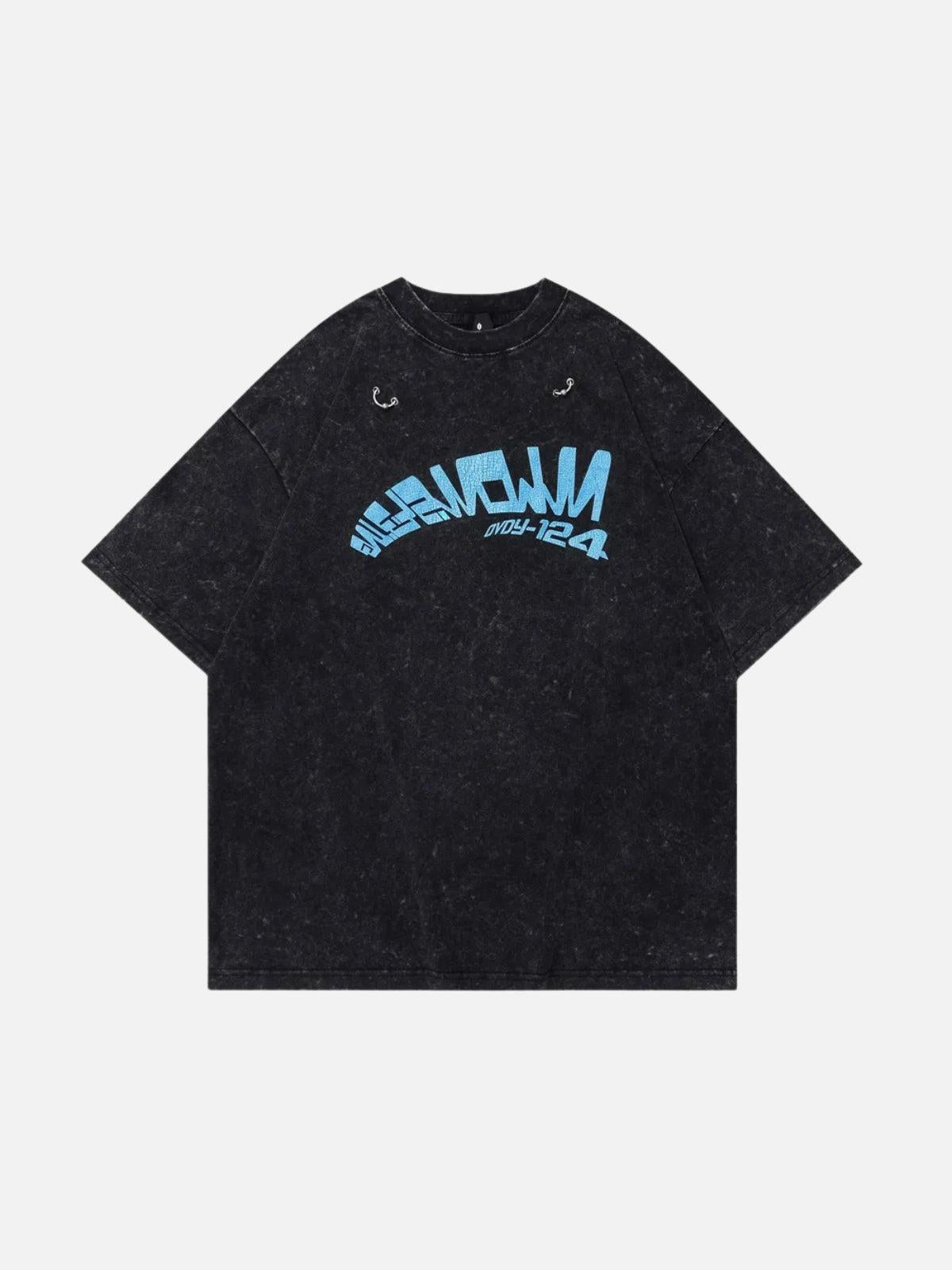 Crack Letter Print Tee
