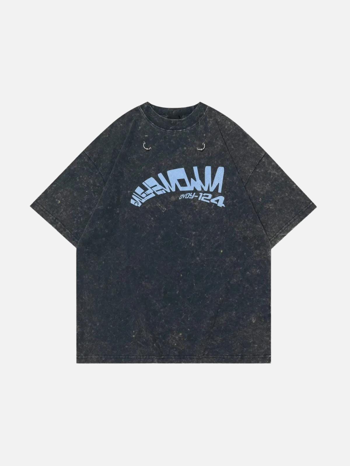 Crack Letter Print Tee