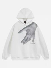 Creative Handshake Print Hoodie