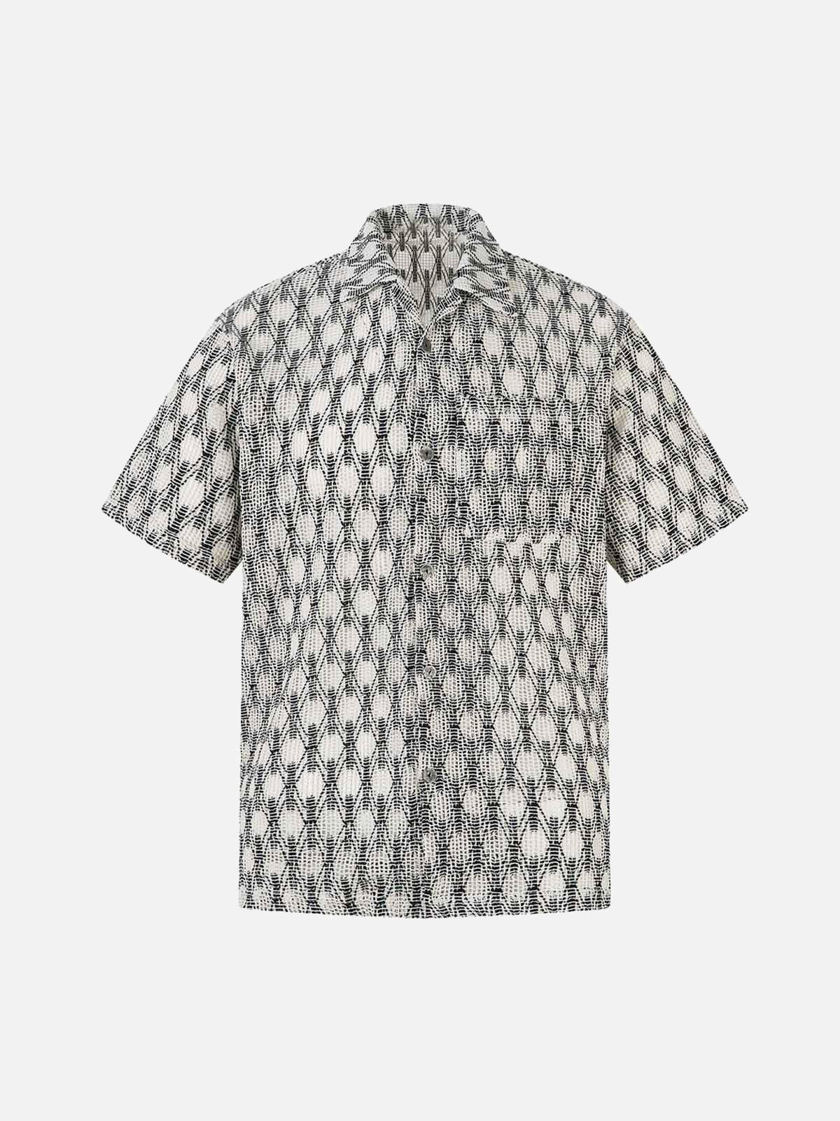 Crochet Hollow Button-Up Shirt