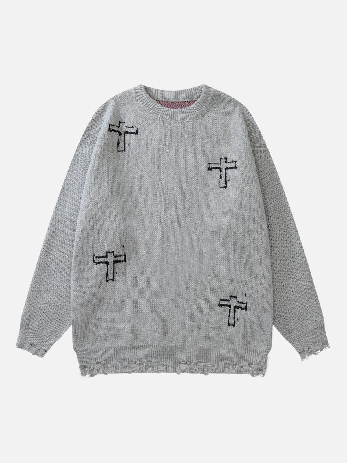 "Cross & Lie" Graphic Sweater