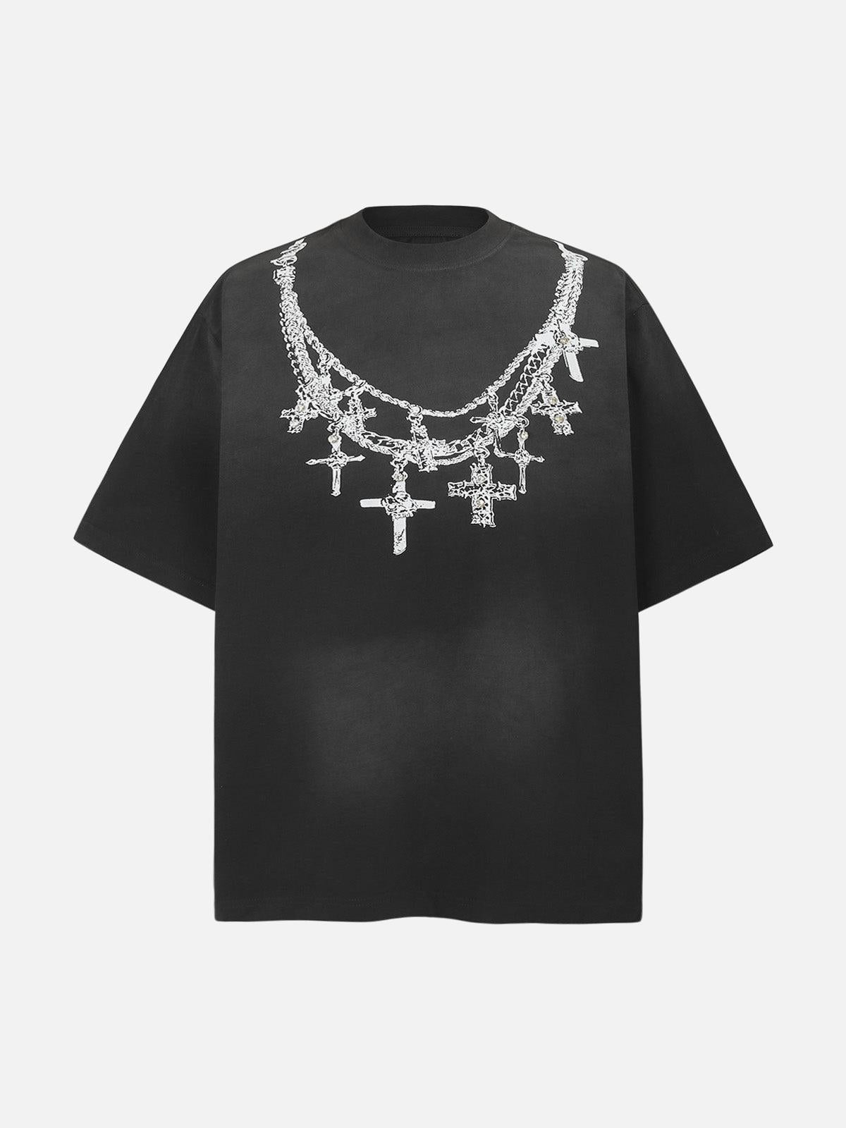 Cross Necklace Graphic T-Shirt