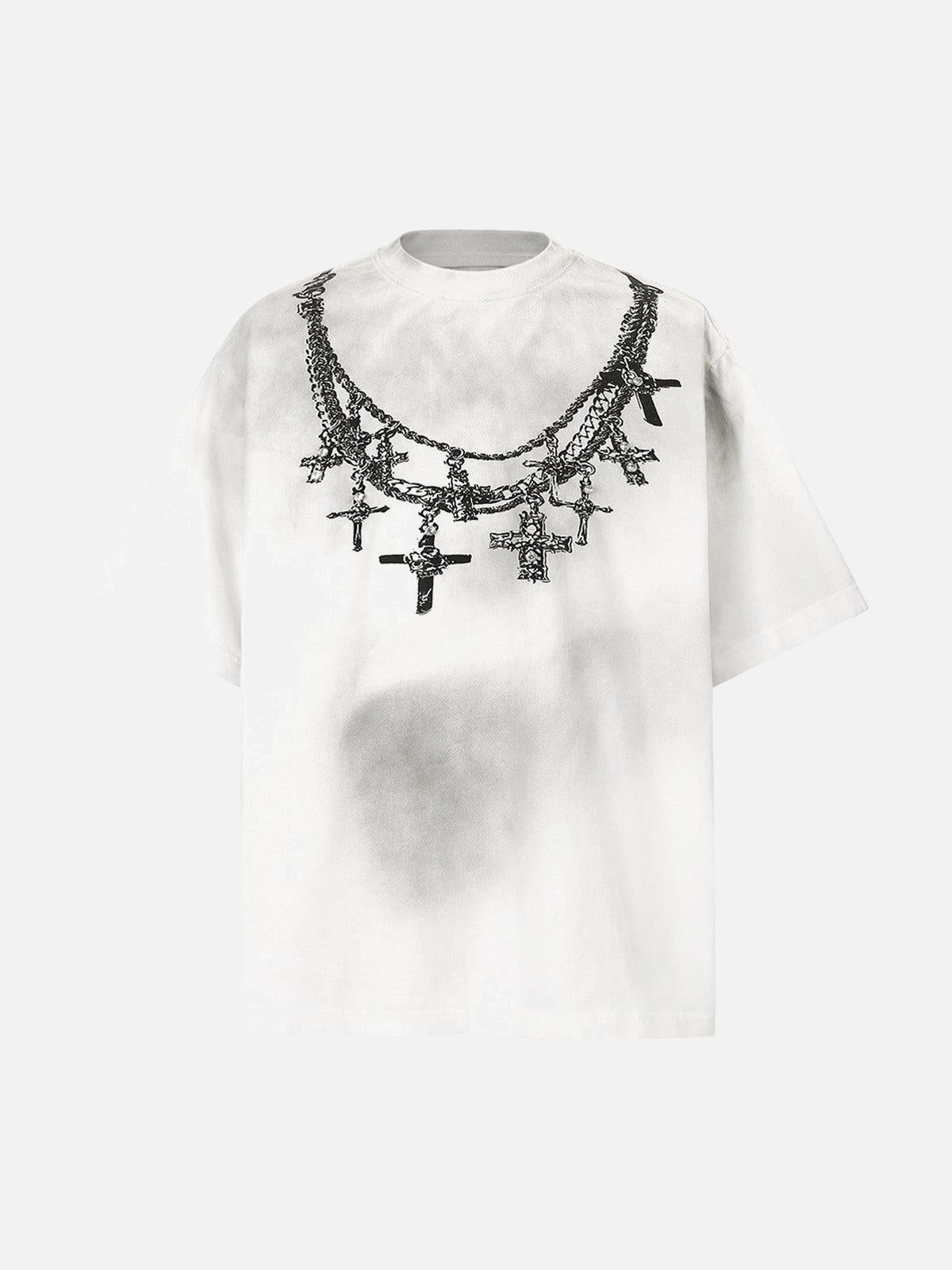 Cross Necklace Graphic T-Shirt