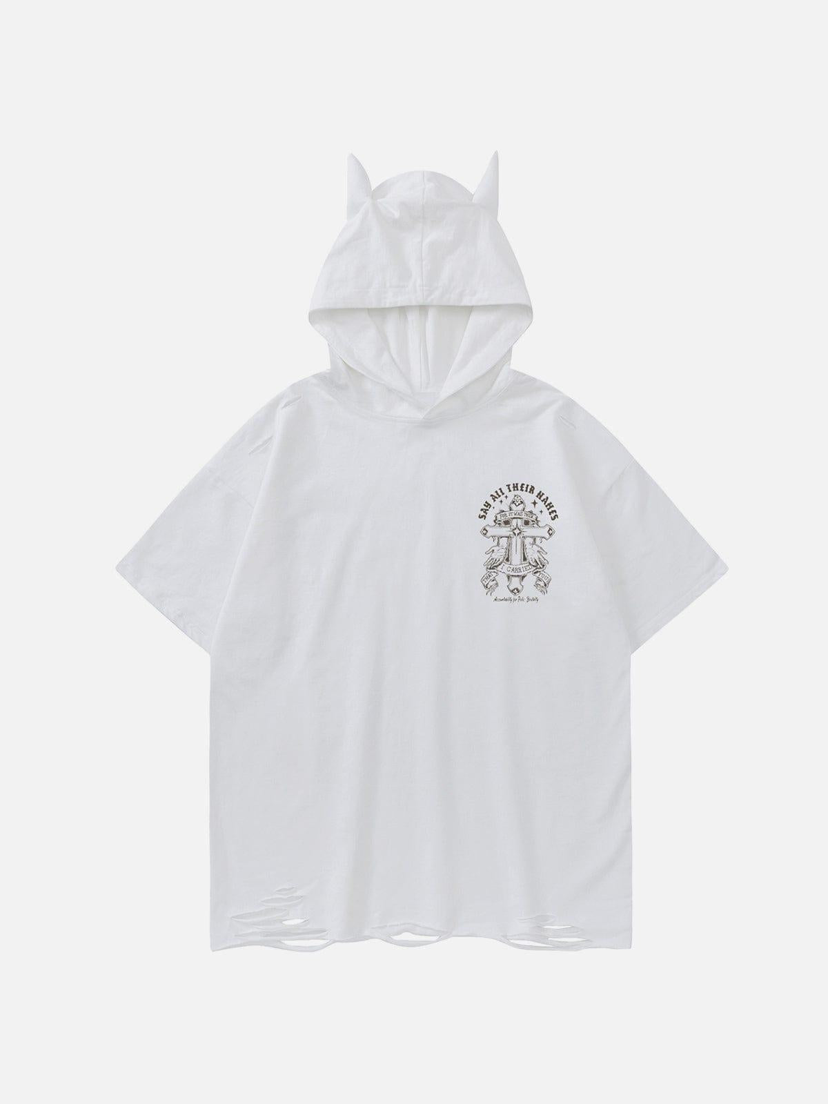 Crossprint Washed Hooded Tee