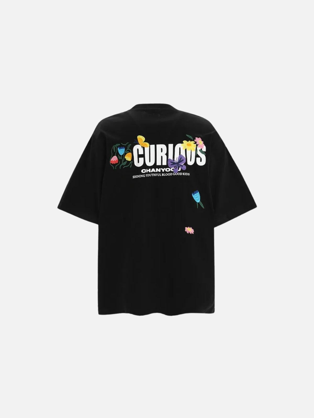 Curious Garden Flower Embroidery High Street Tee