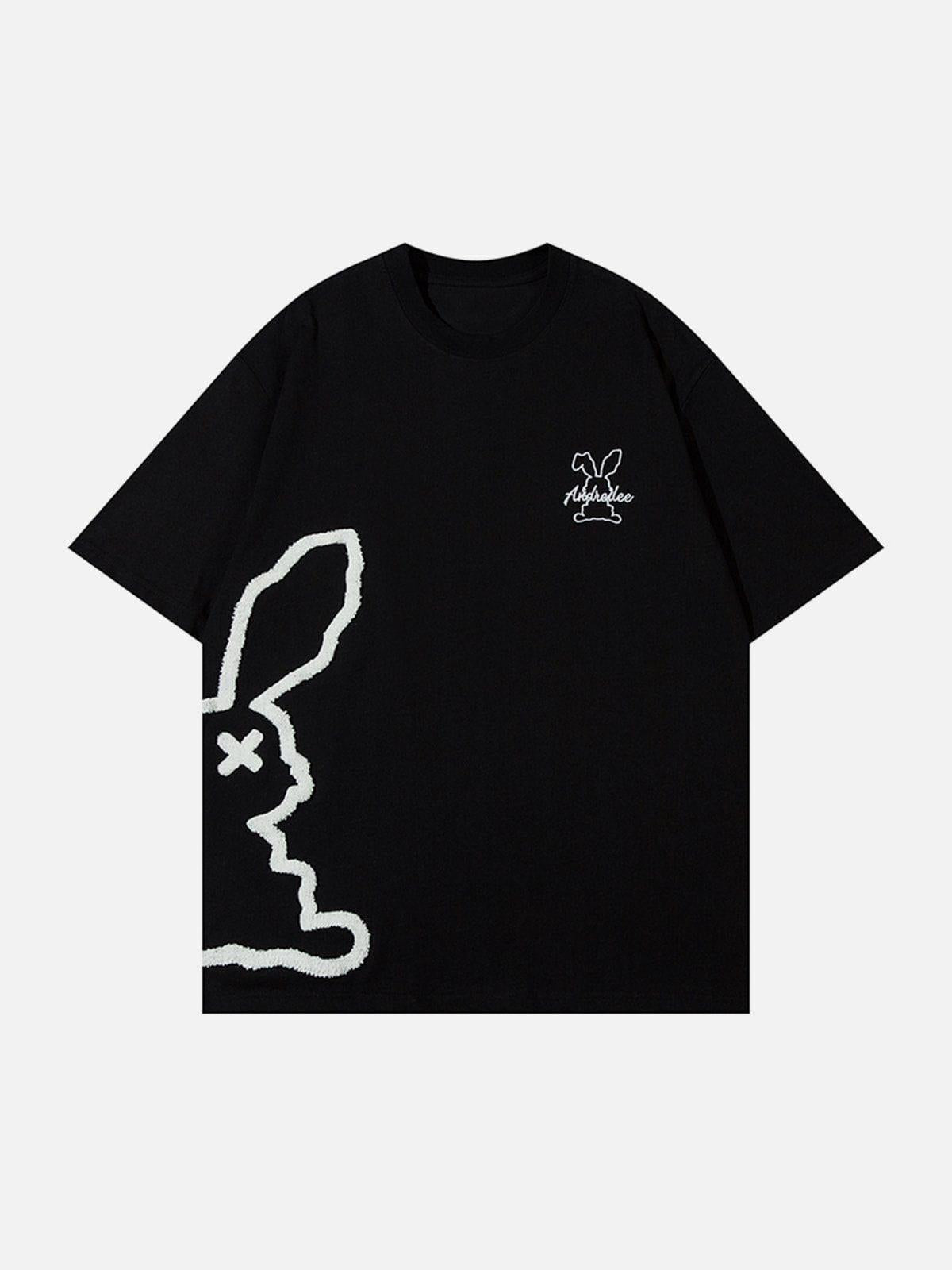 Cutted Rabbit Embroidery Tee