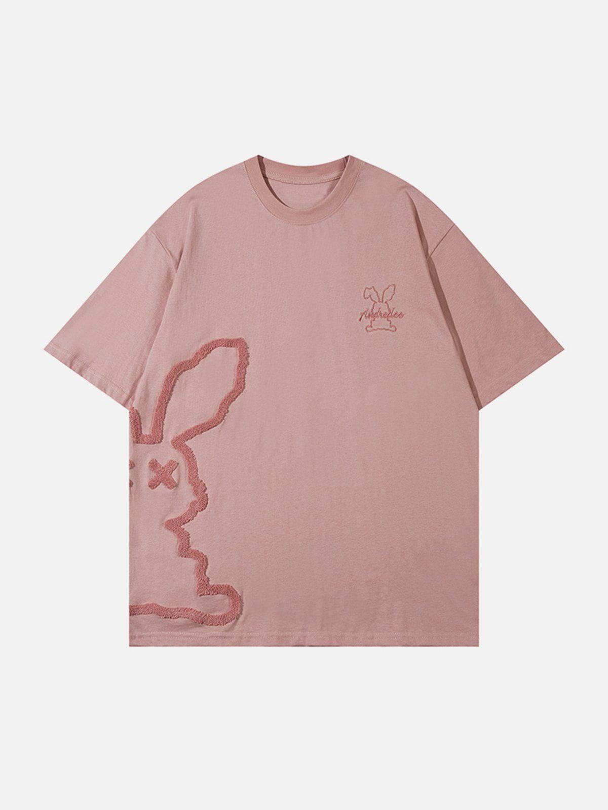 Cutted Rabbit Embroidery Tee