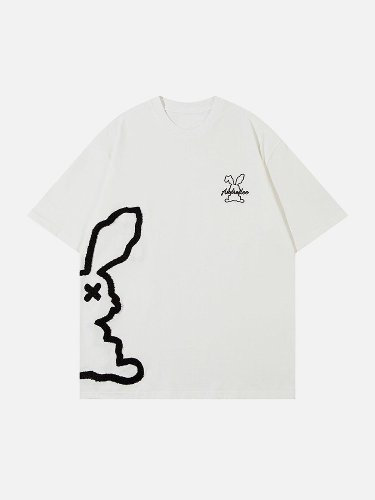 Cutted Rabbit Embroidery Tee