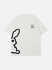 Cutted Rabbit Embroidery Tee