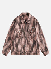 Dark Graffiti Suede Utility Jacket