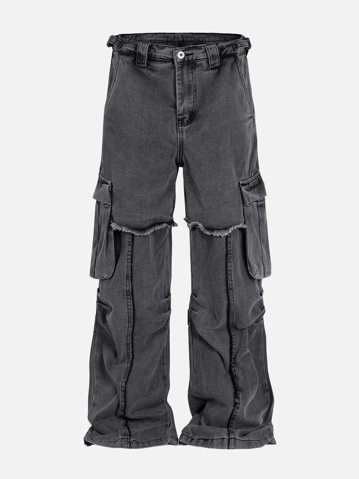 Deconstruct Fringe Big Pocket Jeans