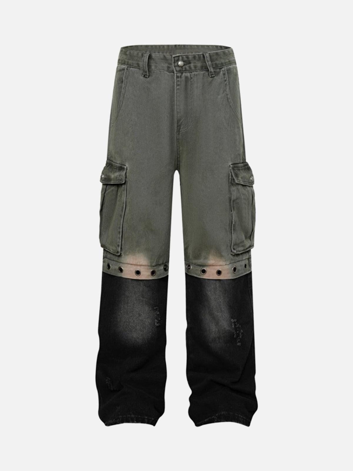 Deconstructed Detachable Split Cargo Jeans
