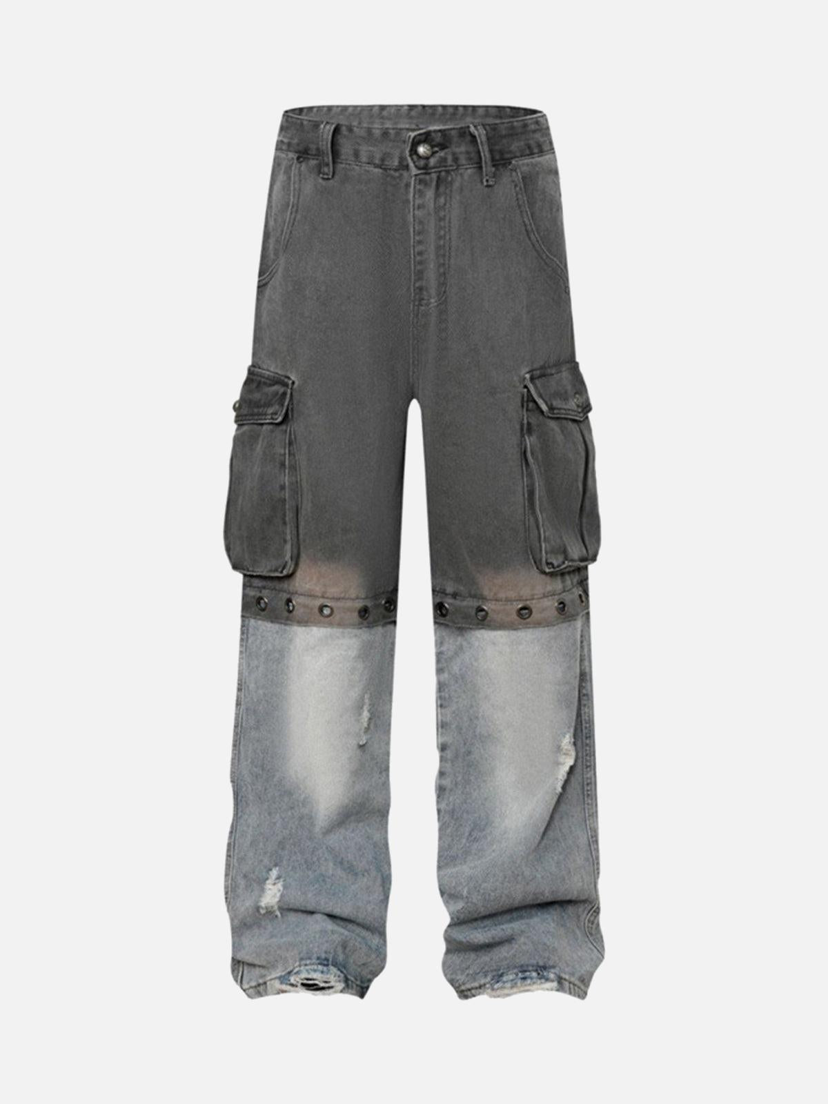 Deconstructed Detachable Split Cargo Jeans