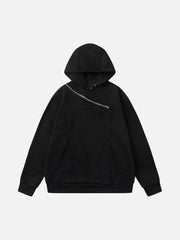 Deconstructed Rivet Angular-Zip Hoodie